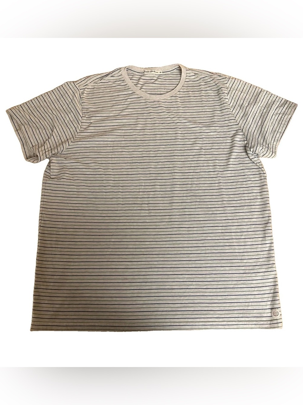 Marine Layer Organic Cotton Re Spun T-Shirt Mens Sz XL White Oatmeal Striped Tee